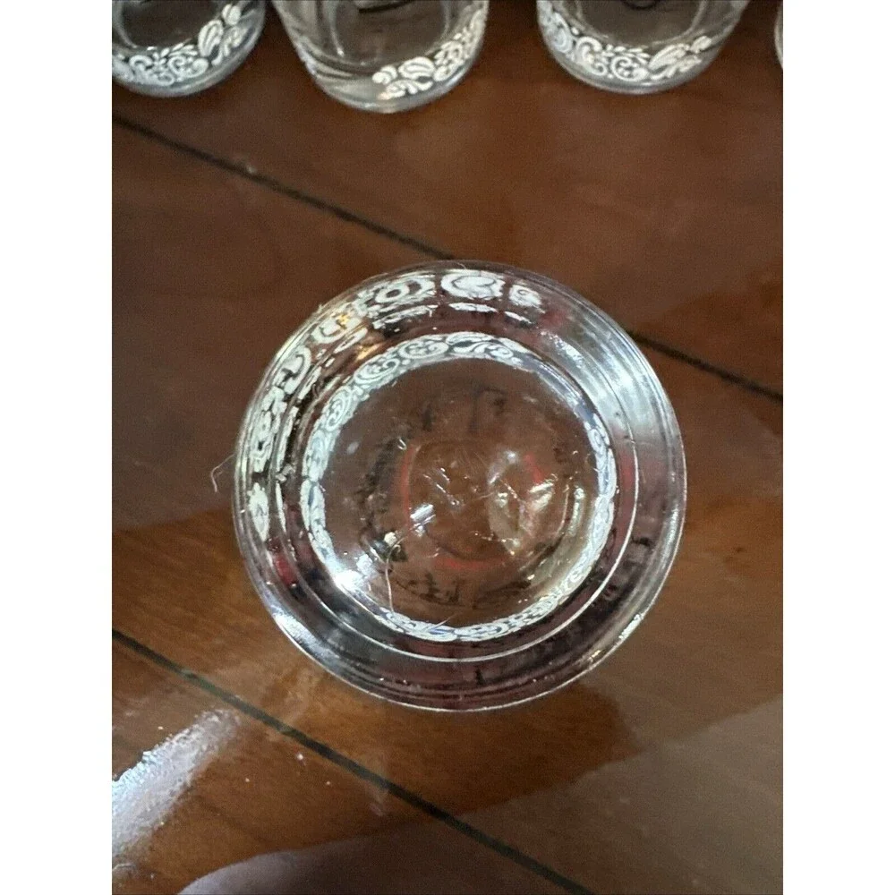 VTG MCM Hazel Atlas Set of 6 3oz Shot Glasses Horse & Buggy Auto